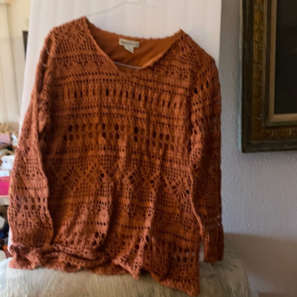 Drapers & Damond’s  tan/brown eyelet top